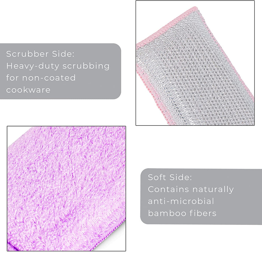 Heavy Duty Scrub Sponge with Odorless Bamboo and Rayon Fiber