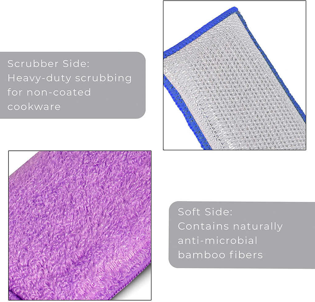 Heavy Duty Scrub Sponge with Odorless Bamboo and Rayon Fiber