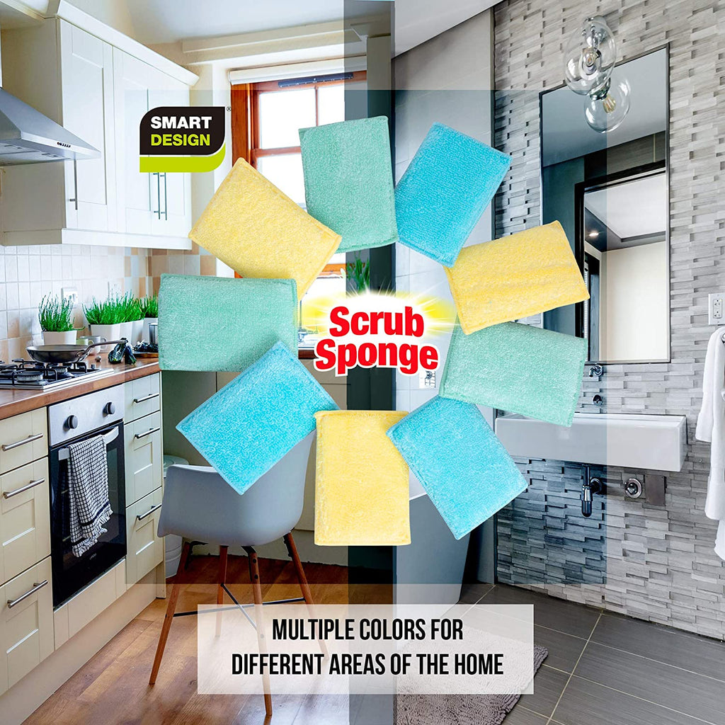 Heavy Duty Scrub Sponge with Odorless Bamboo and Rayon Fiber