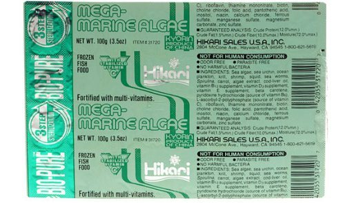 Hikari Bio-Pure Frozen Mega-Marine Algae - Cubes - 3.5 oz - Pack of 12