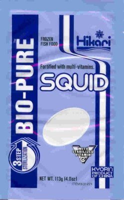 Hikari Bio-Pure Frozen Squid - Flatpack - 4 oz