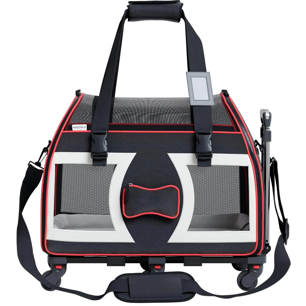 Katziela Bone Cruiser Pro Version Pet Carrier with Removable Wheels and Double Telescopic Handle