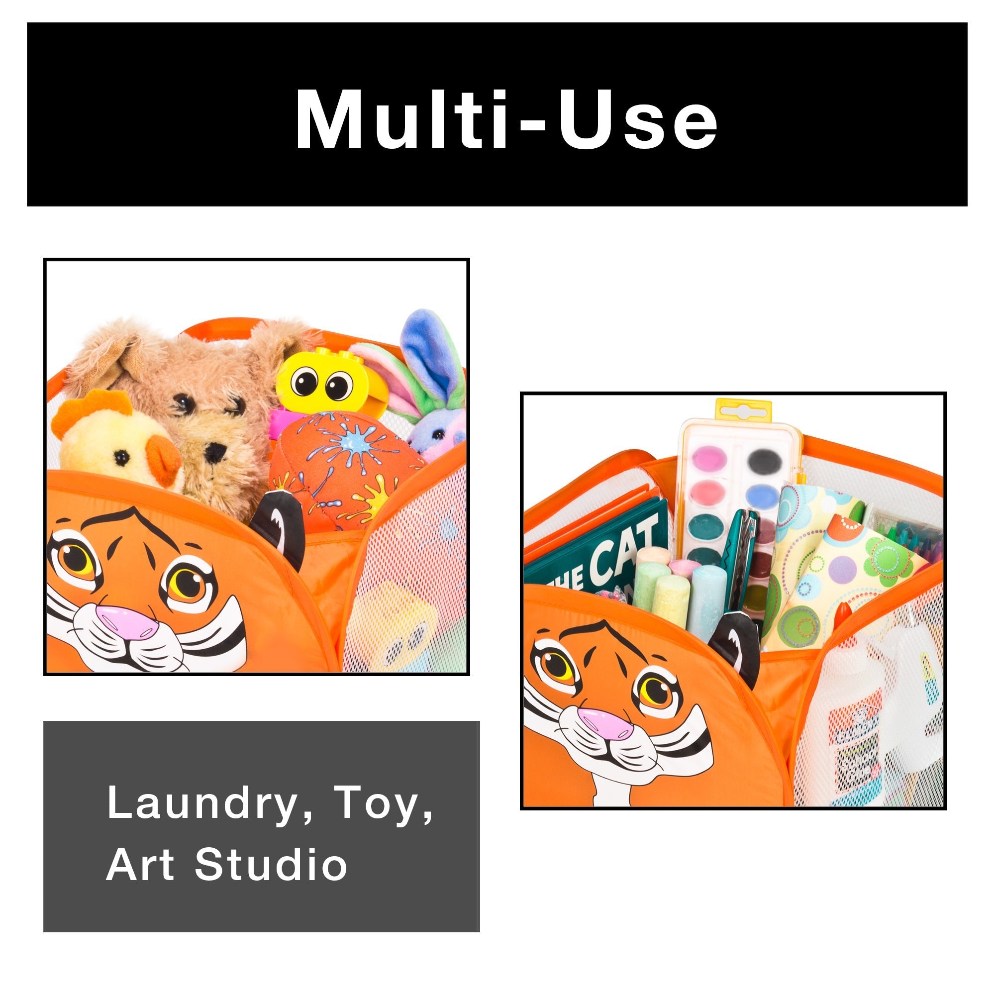 Kids Pop Up Organizer Cube with Animal Print