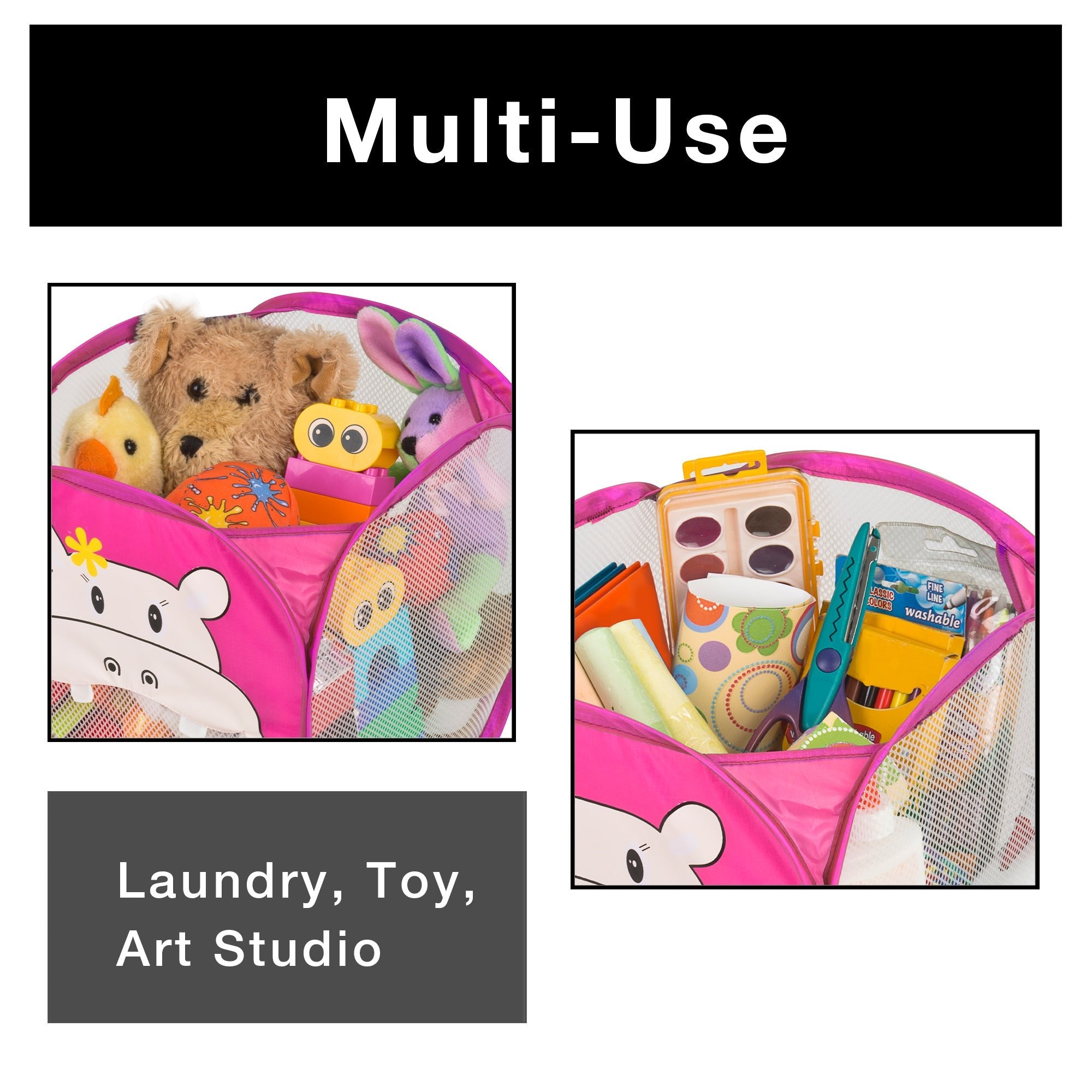 Kids Pop Up Organizer Cube with Animal Print