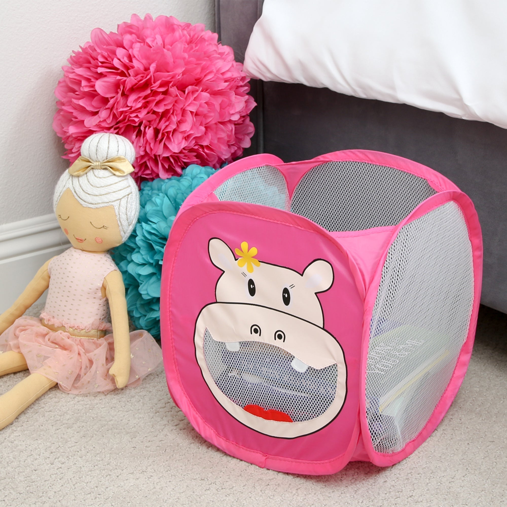 Kids Pop Up Organizer Cube with Animal Print