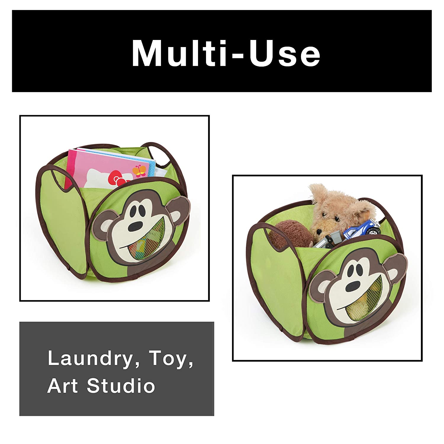 Kids Pop Up Organizer Cube with Animal Print