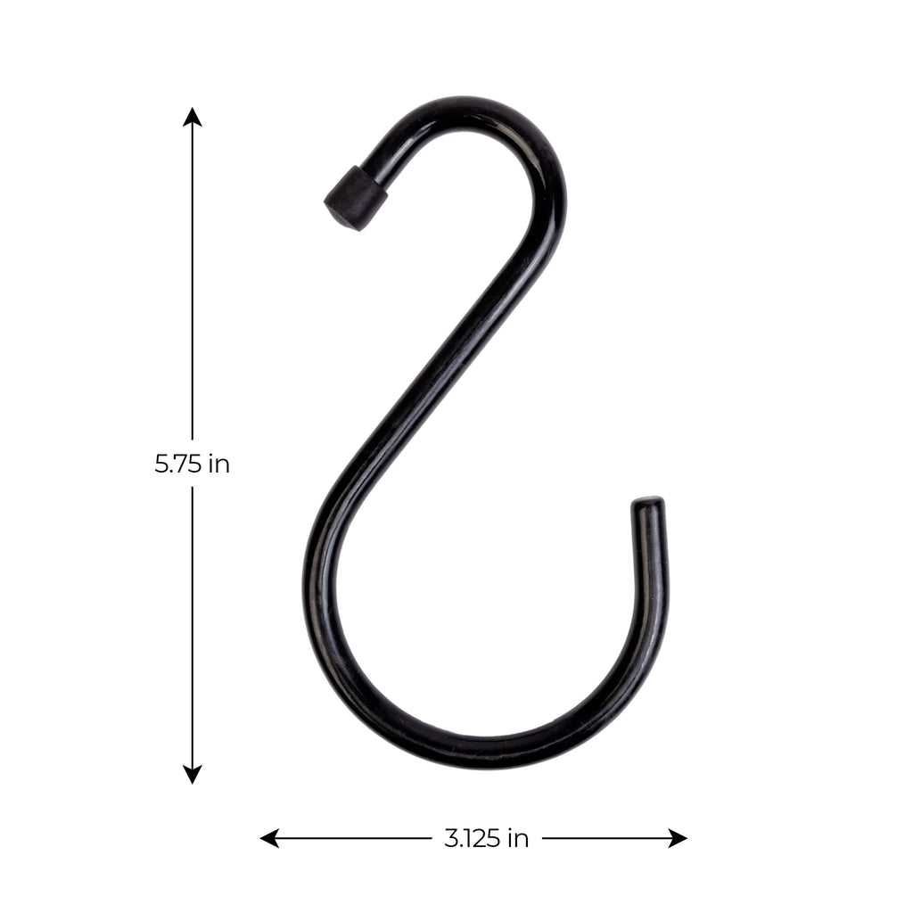 Large Premium S-Hooks with Rubber Gripped Finish - Set of 6