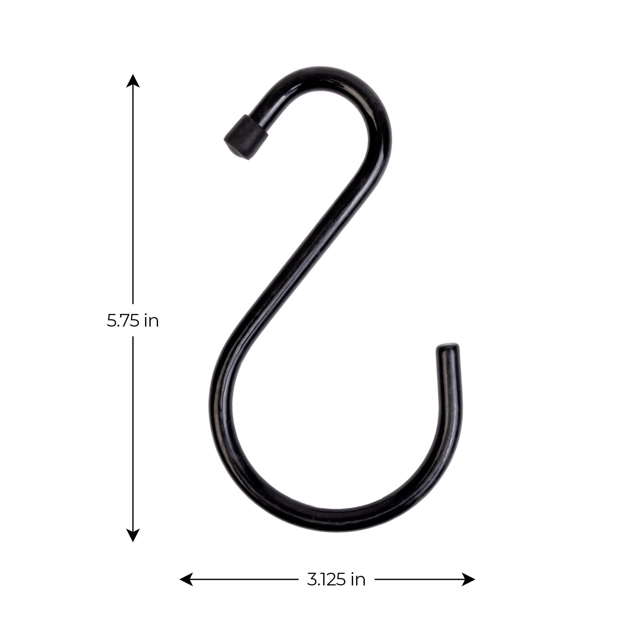 Large Premium S-Hooks with Rubber Gripped Finish - Set of 6