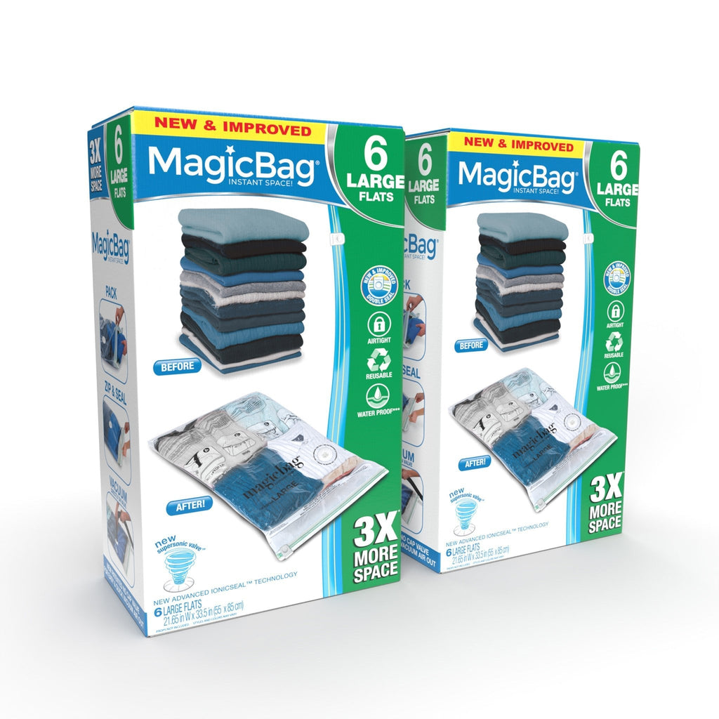 MagicBag™ Instant Space – 12 Large Flat Vacuum-Seal Storage Bags