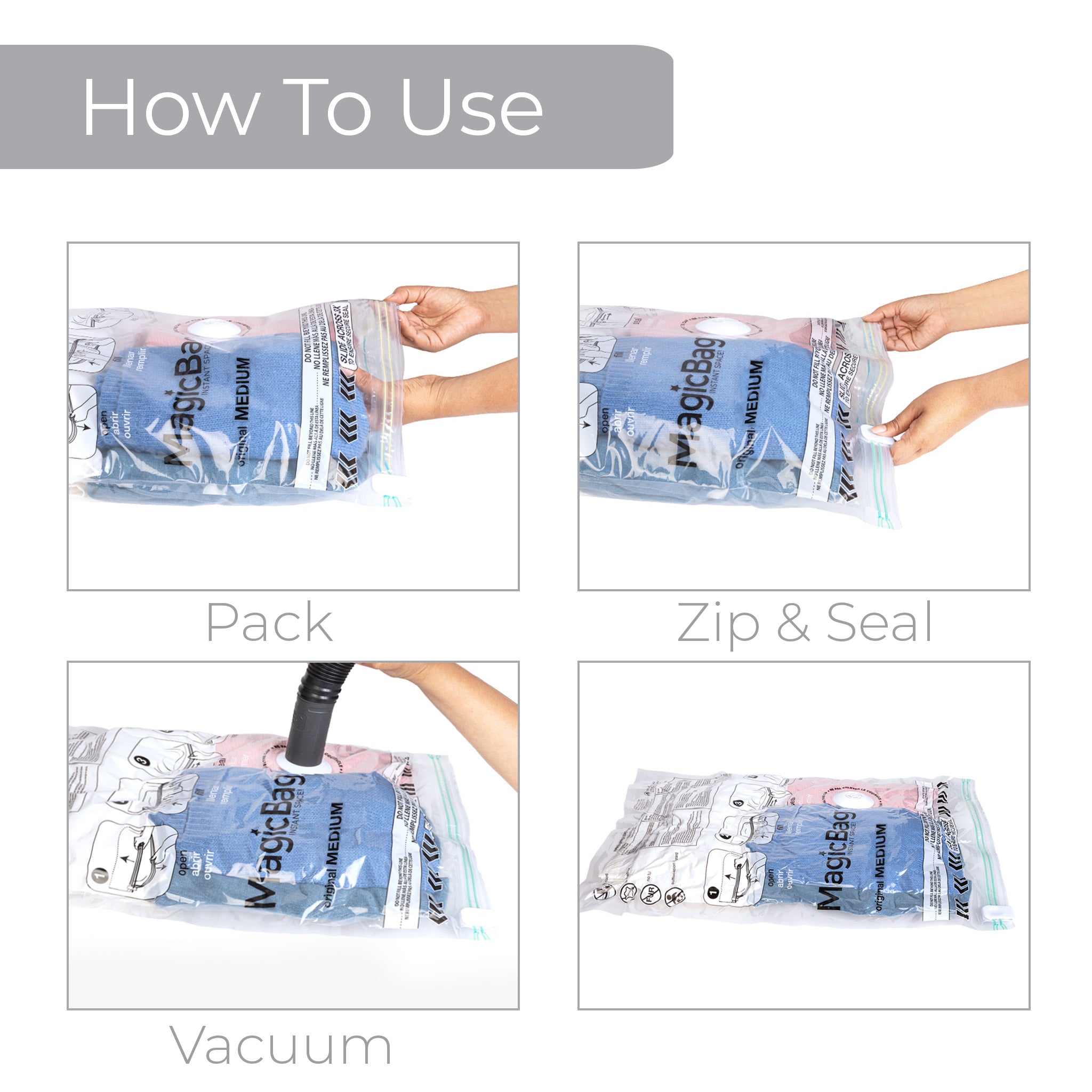 MagicBag™ Instant Space – 16 X- Large Flat Vacuum-Seal Storage Bags
