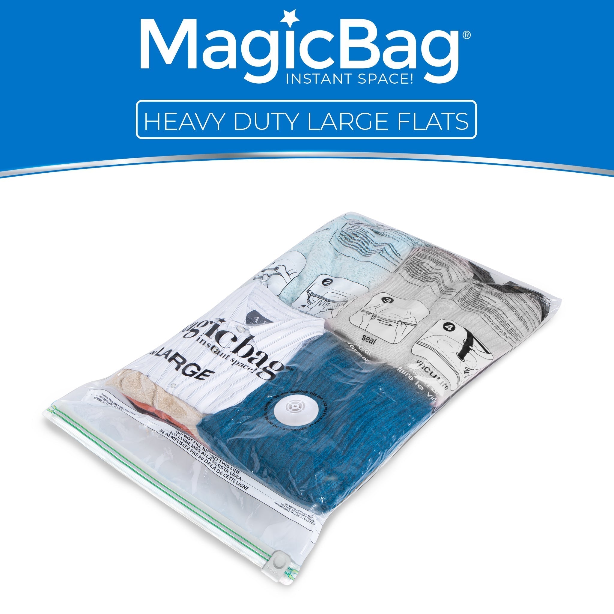 MagicBag™ Instant Space – 12 Large Flat Vacuum-Seal Storage Bags