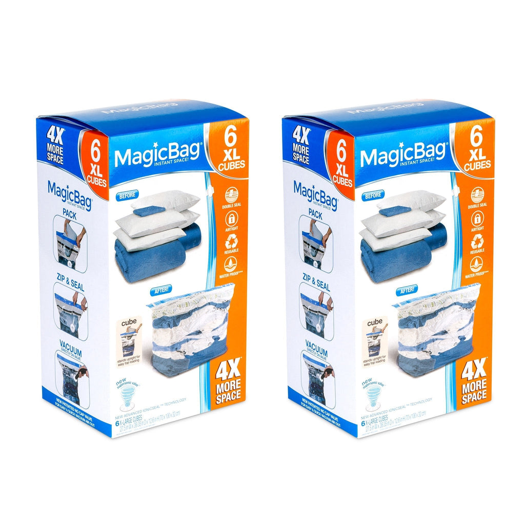 MagicBag™ Instant Space – 12 X-Large Cube Vacuum-Seal Storage Bags