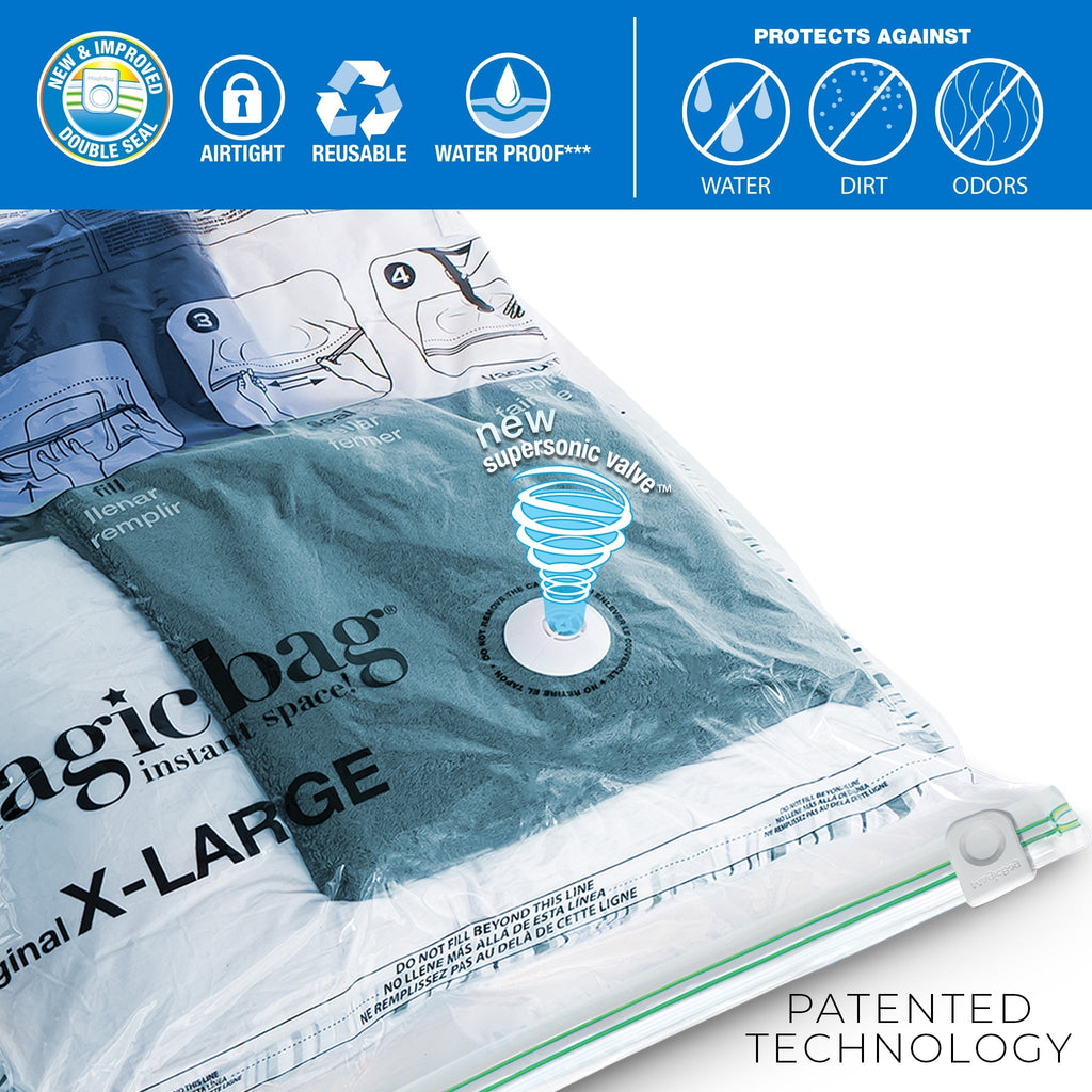 MagicBag™ Instant Space – 4 X-Large Hanging Vacuum-Seal Storage Bags