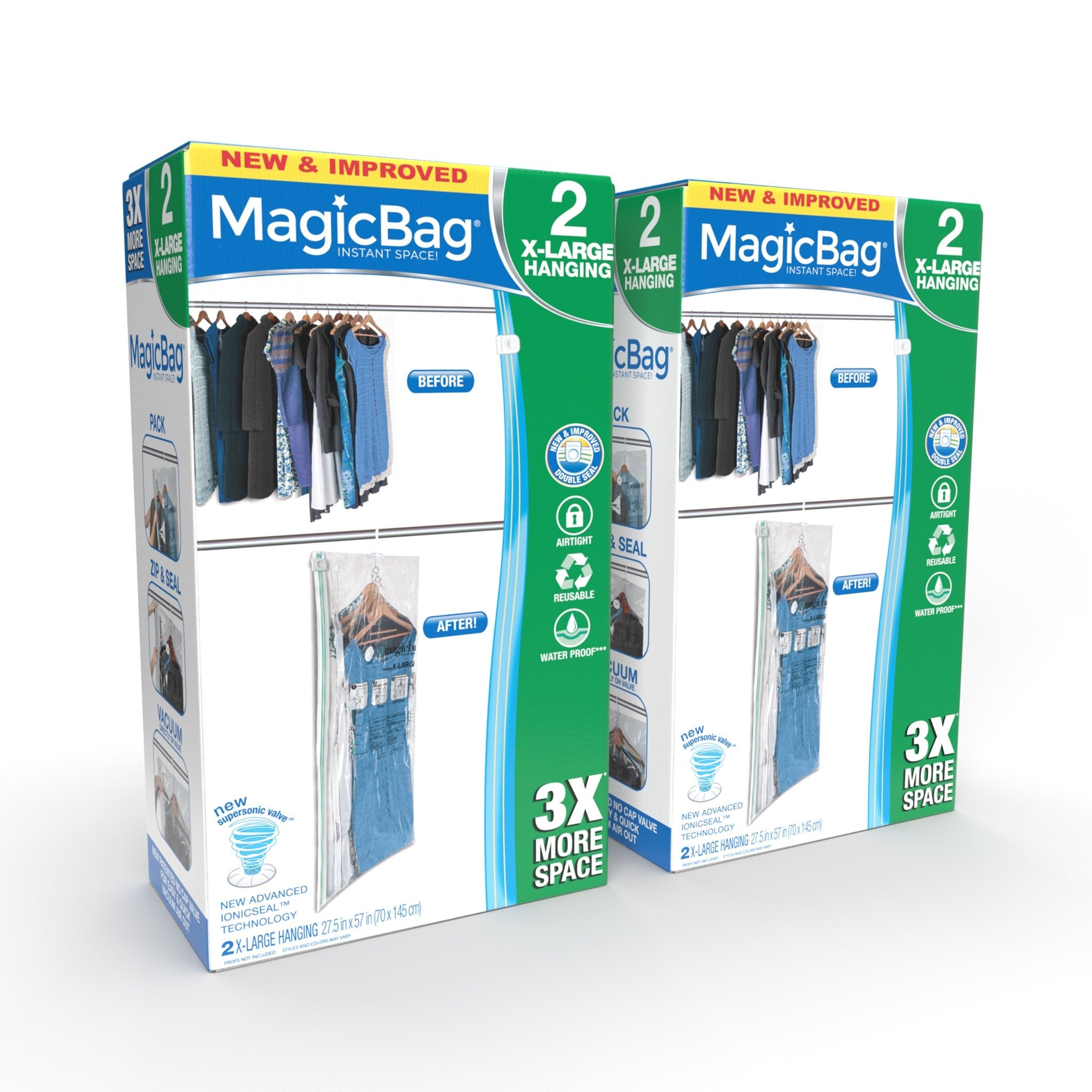 MagicBag™ Instant Space – 4 X-Large Hanging Vacuum-Seal Storage Bags