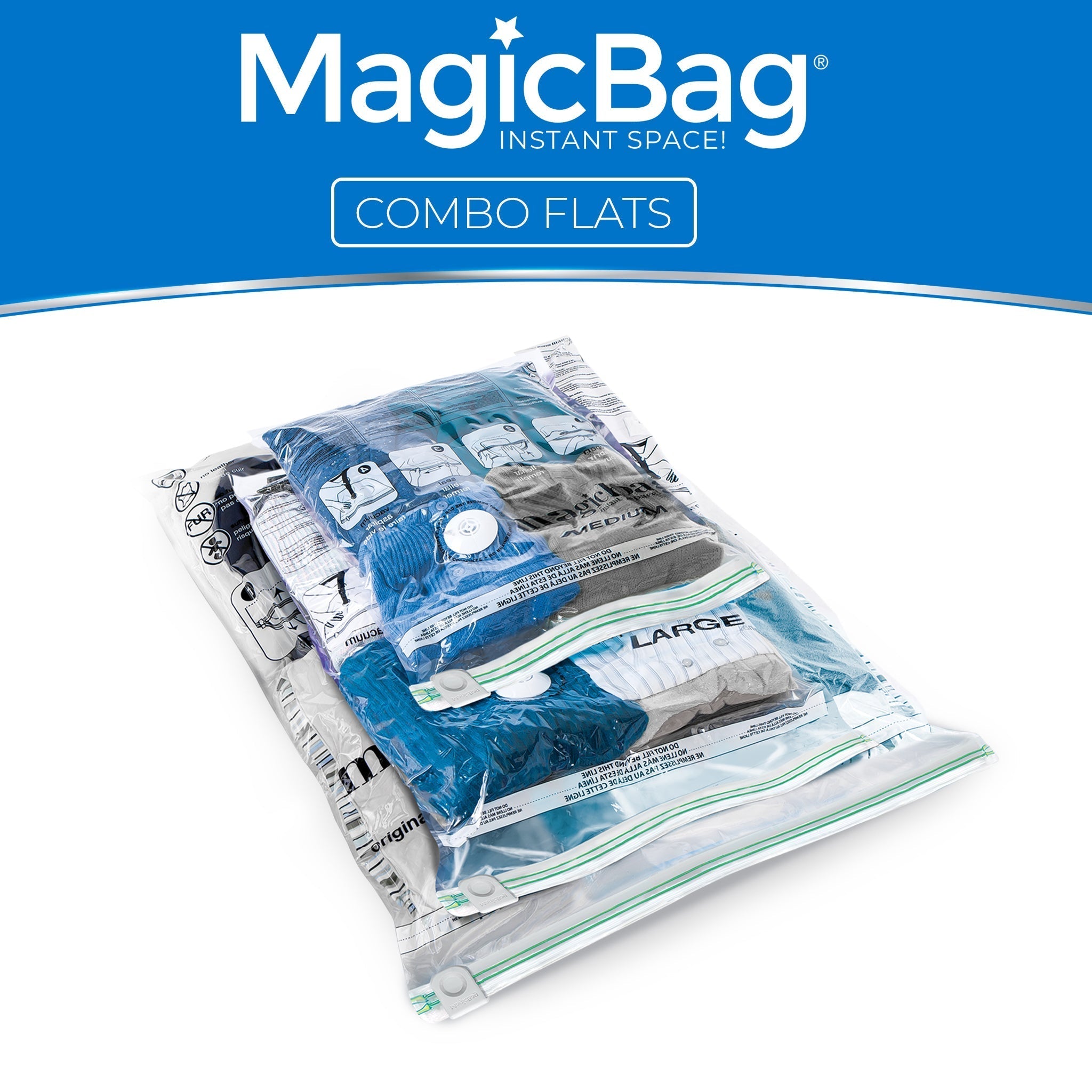 MagicBag™ Instant Space – Combo Flat Vacuum-Seal Storage Bags
