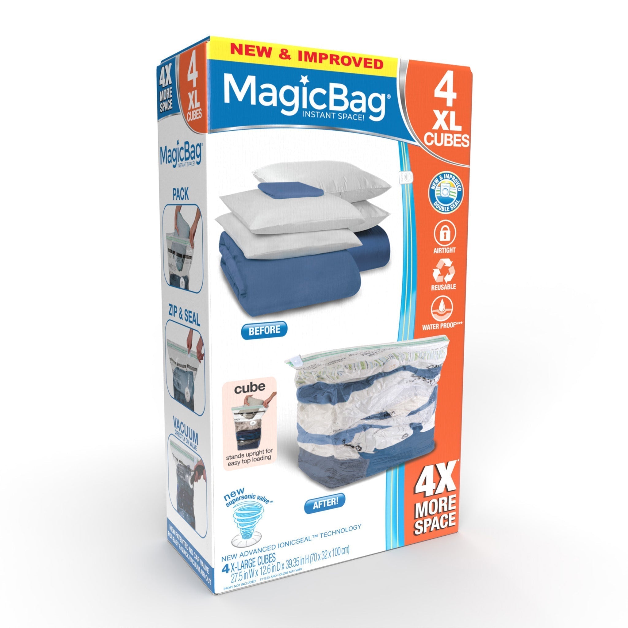 MagicBag™ Instant Space – Extra Large Cube Vacuum-Seal Storage Bags