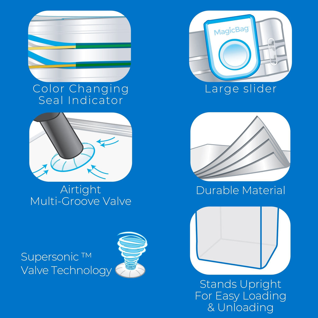 MagicBag™ Instant Space – 12 Jumbo Flat Vacuum-Seal Storage Bags