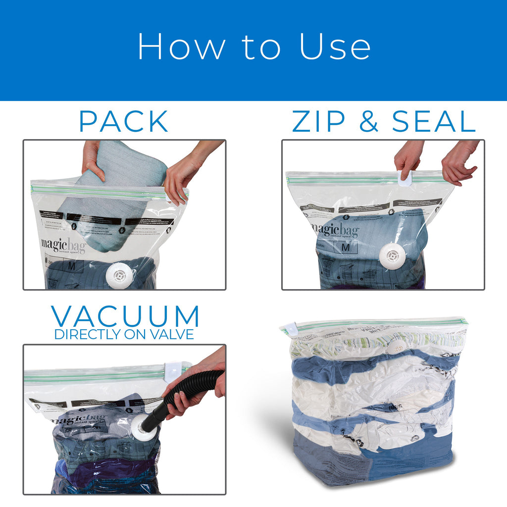 MagicBag™ Instant Space – 8 X-Large Cube Vacuum-Seal Storage Bags