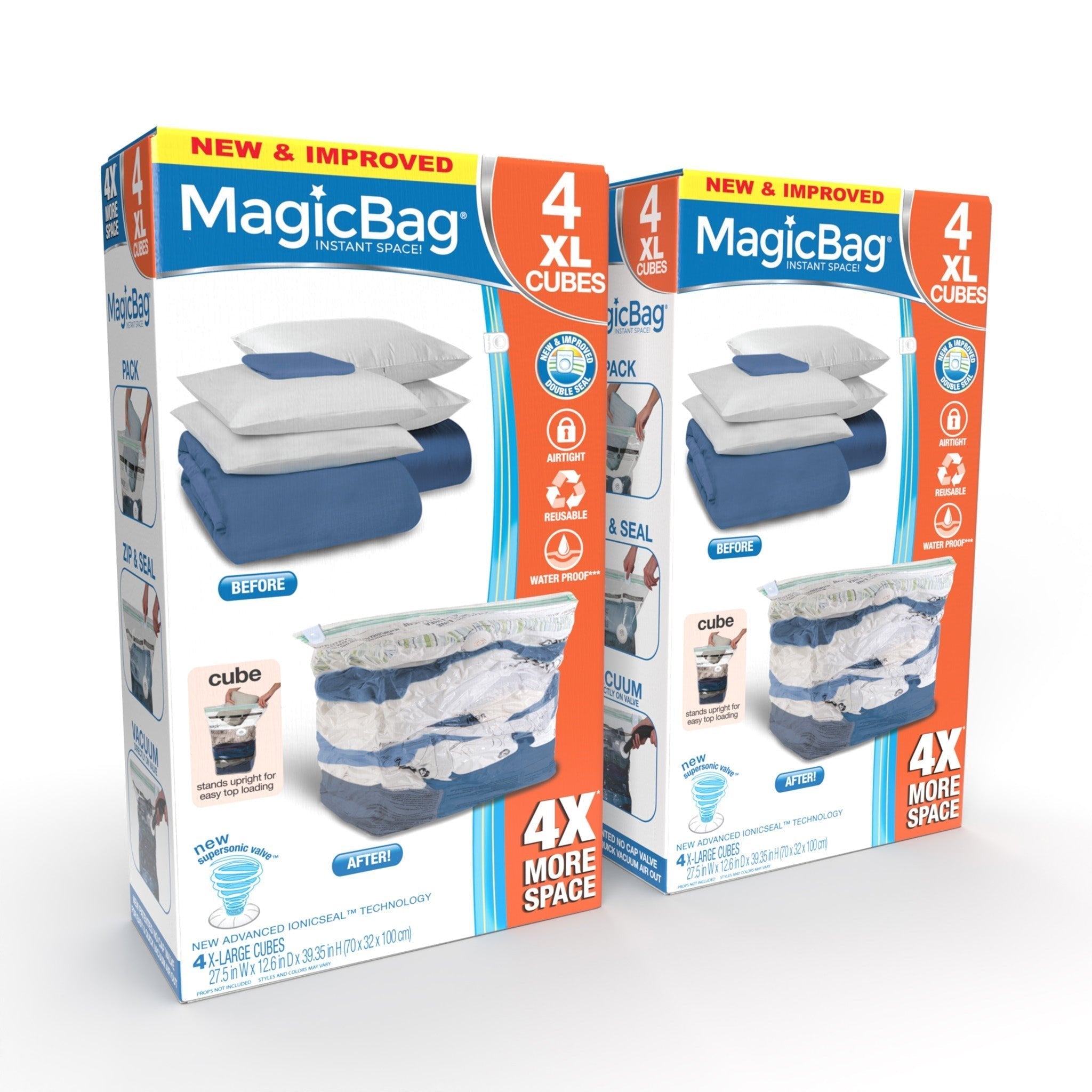 MagicBag™ Instant Space – 8 X-Large Cube Vacuum-Seal Storage Bags