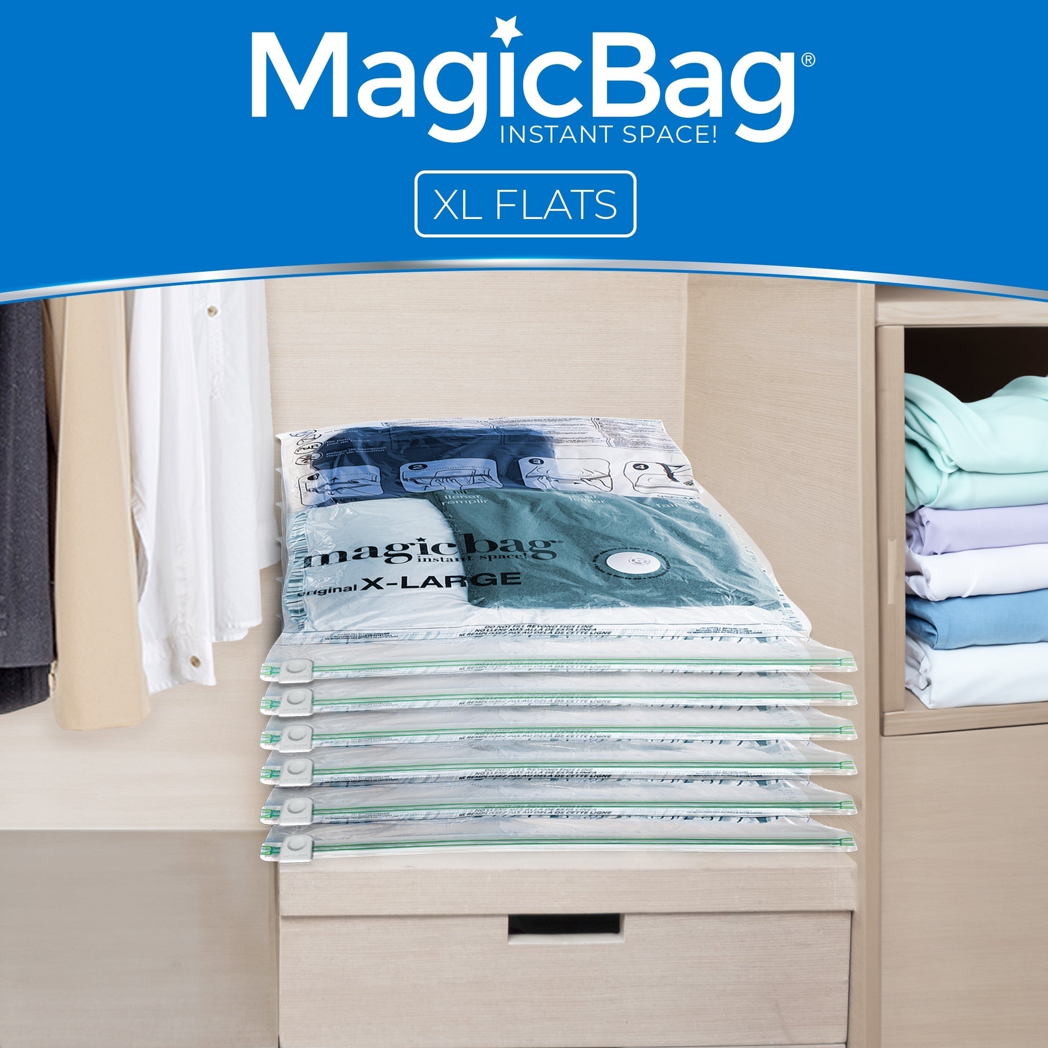 MagicBag™ Instant Space – Extra Large Flat Vacuum-Seal Storage Bags