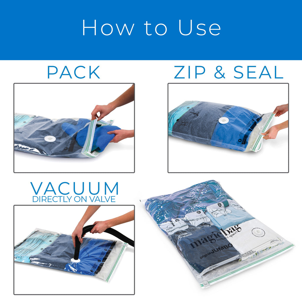 MagicBag™ Instant Space – Jumbo Flat Vacuum-Seal Storage Bags