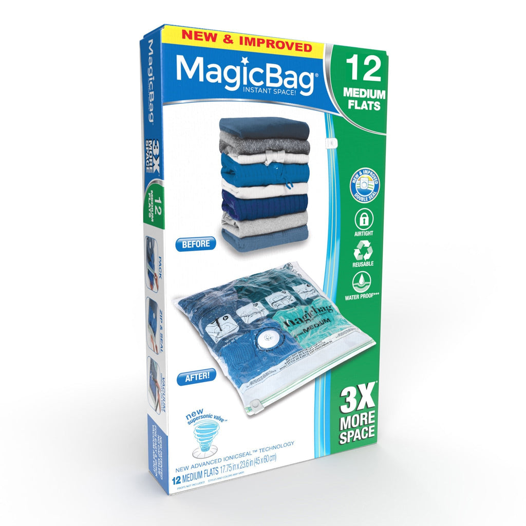 MagicBag™ Instant Space – 12 Medium Flat Vacuum-Seal Storage Bags