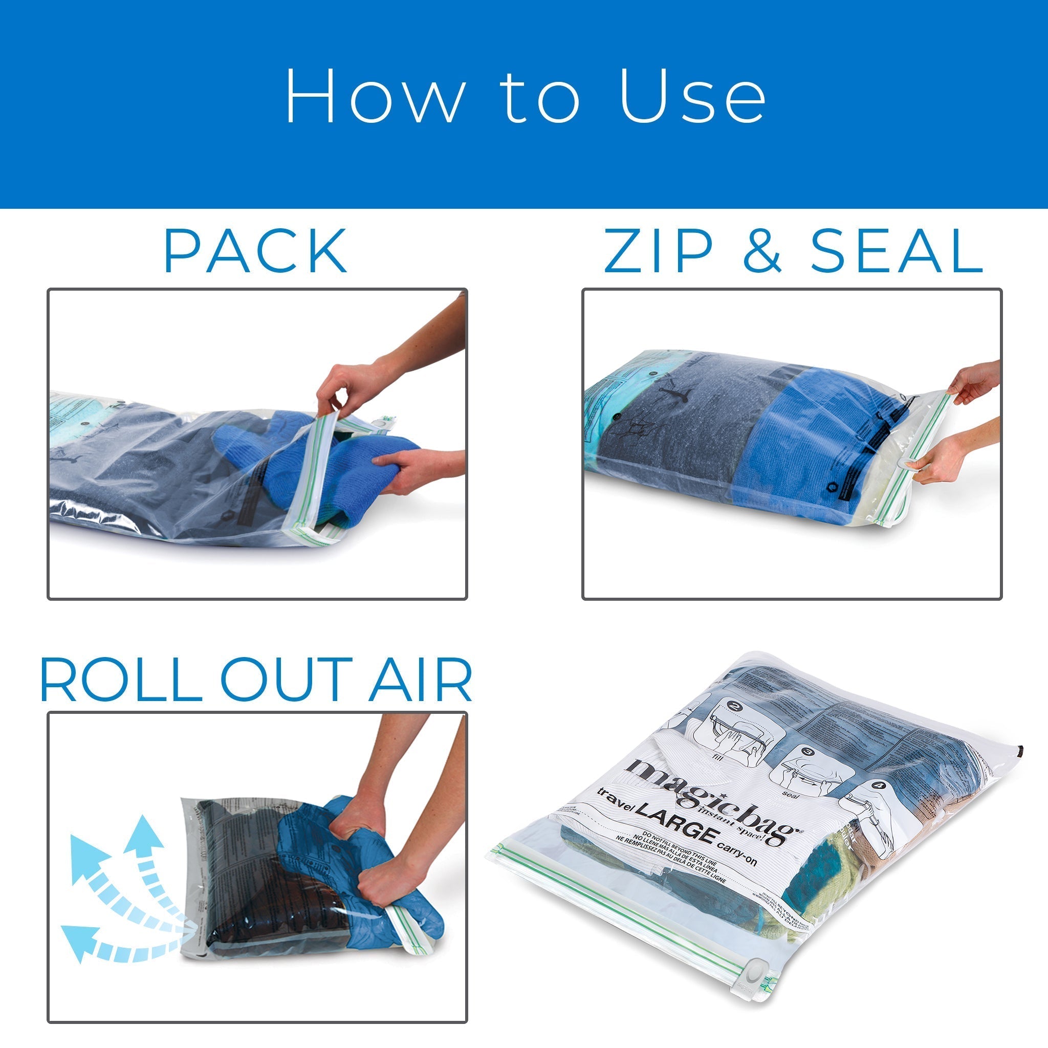 MagicBag™ Instant Space – Large Suitcase Travel Flat Storage Bags