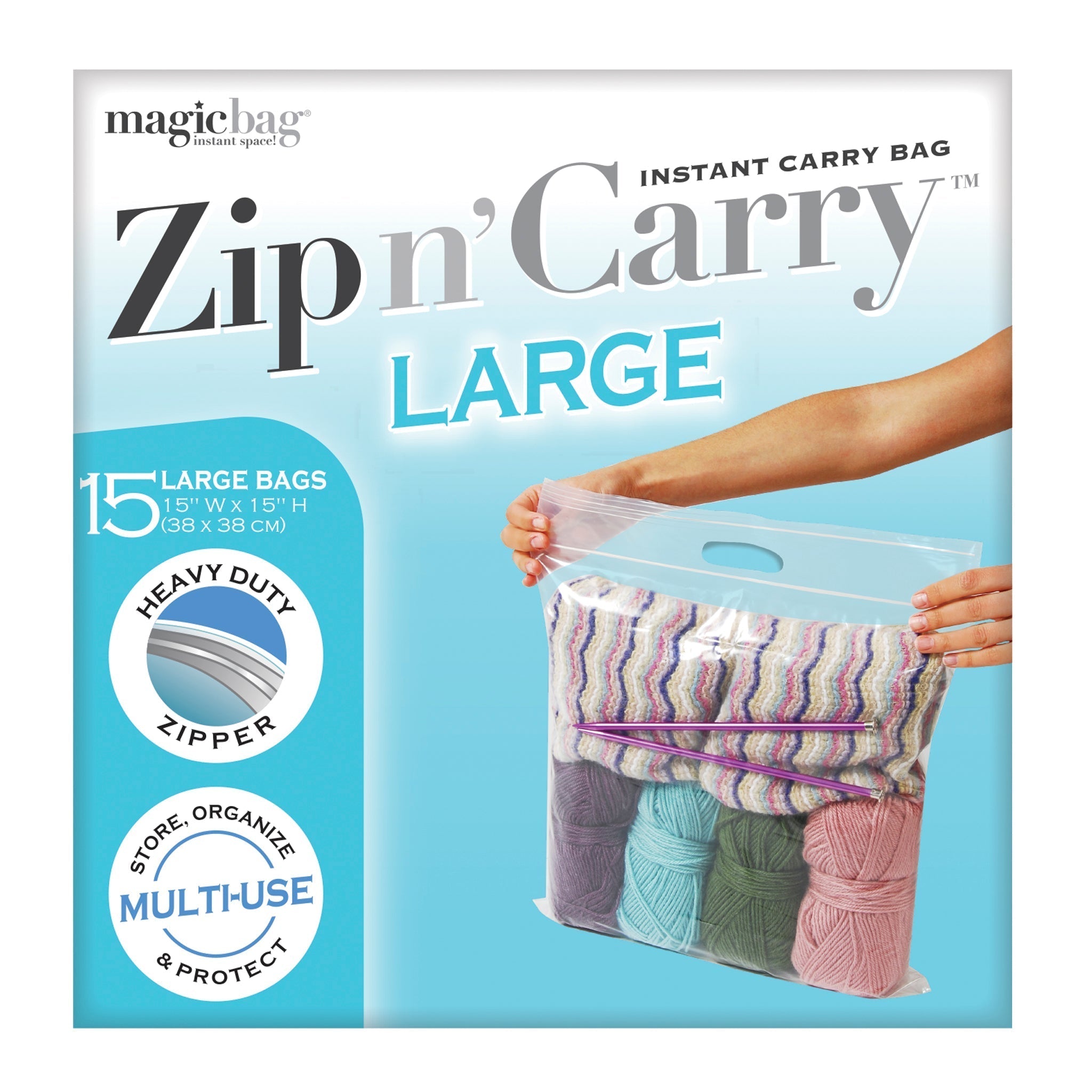 MagicBag Instant Space Zip N/Carry Bags with Handle  - Large