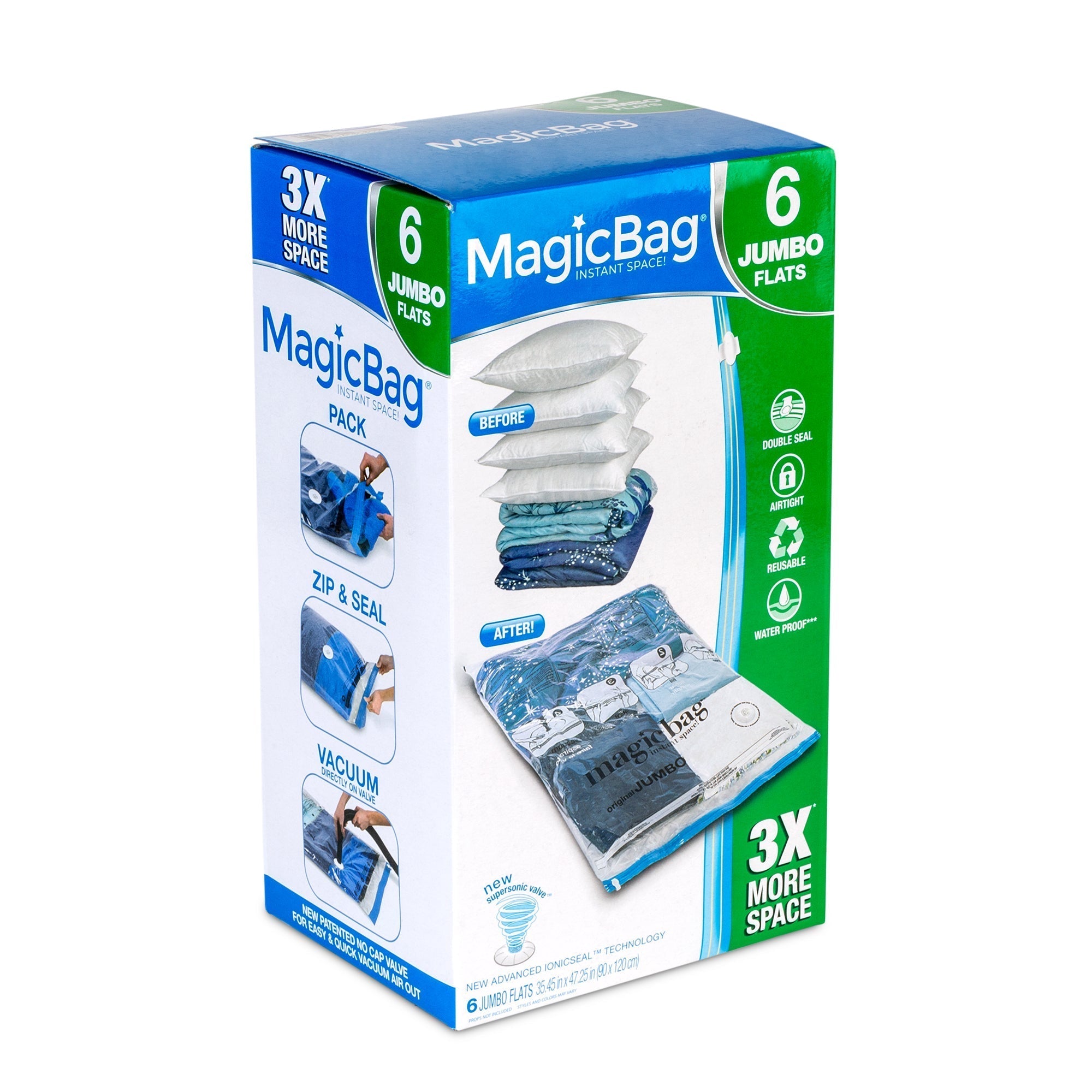 MagicBag™ Instant Space – Jumbo Flat Vacuum-Seal Storage Bags