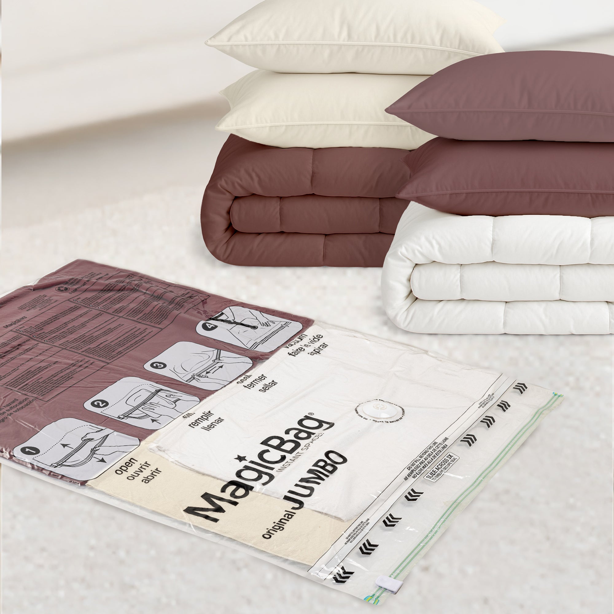 MagicBag™ Instant Space – 12 Jumbo Flat Vacuum-Seal Storage Bags