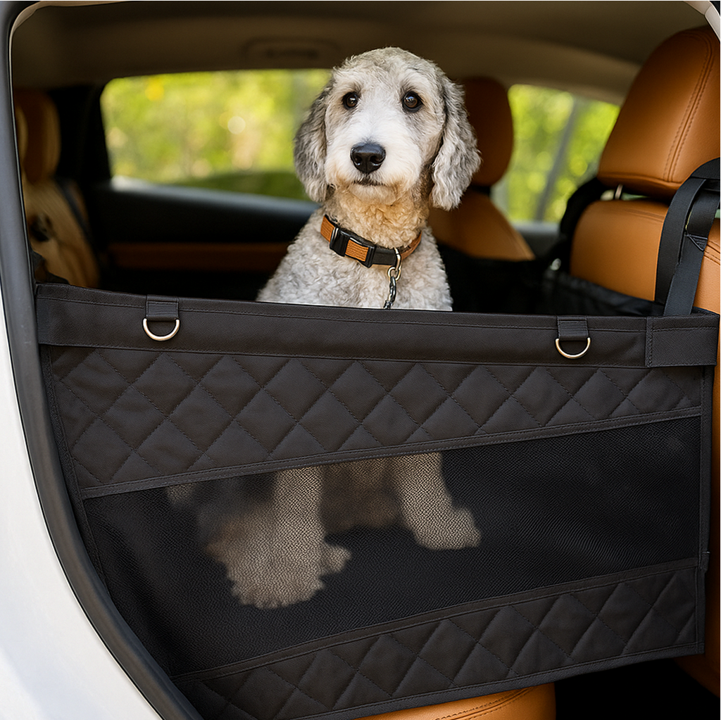 Katziela Dog Back Seat Cover Waterproof Quilted 600D Oxford Fabric, Heavy-Duty Non-Slip Bench Protector for Cars, SUVS & TRUCKS – SINGLE Size, Leaves Space for Passengers.
