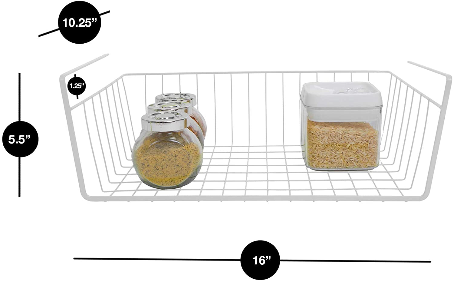 Medium Steel Undershelf Storage Basket
