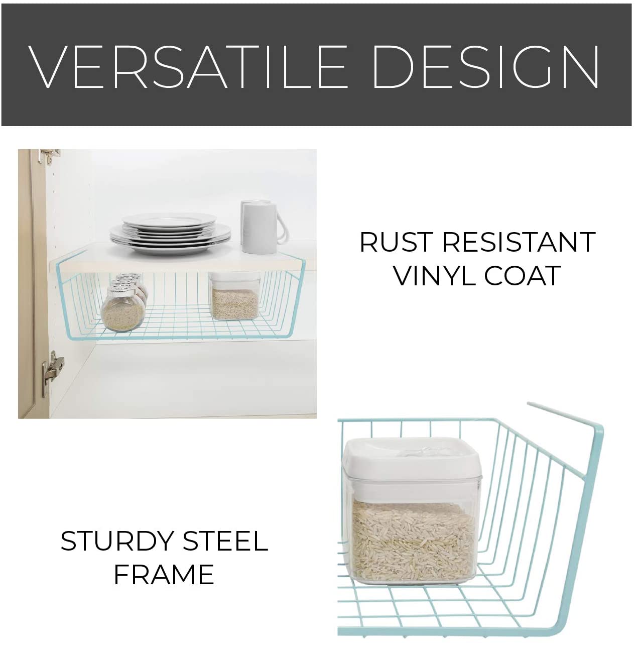 Medium Steel Undershelf Storage Basket