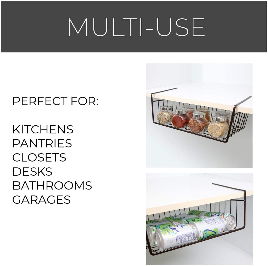 Medium Steel Undershelf Storage Basket