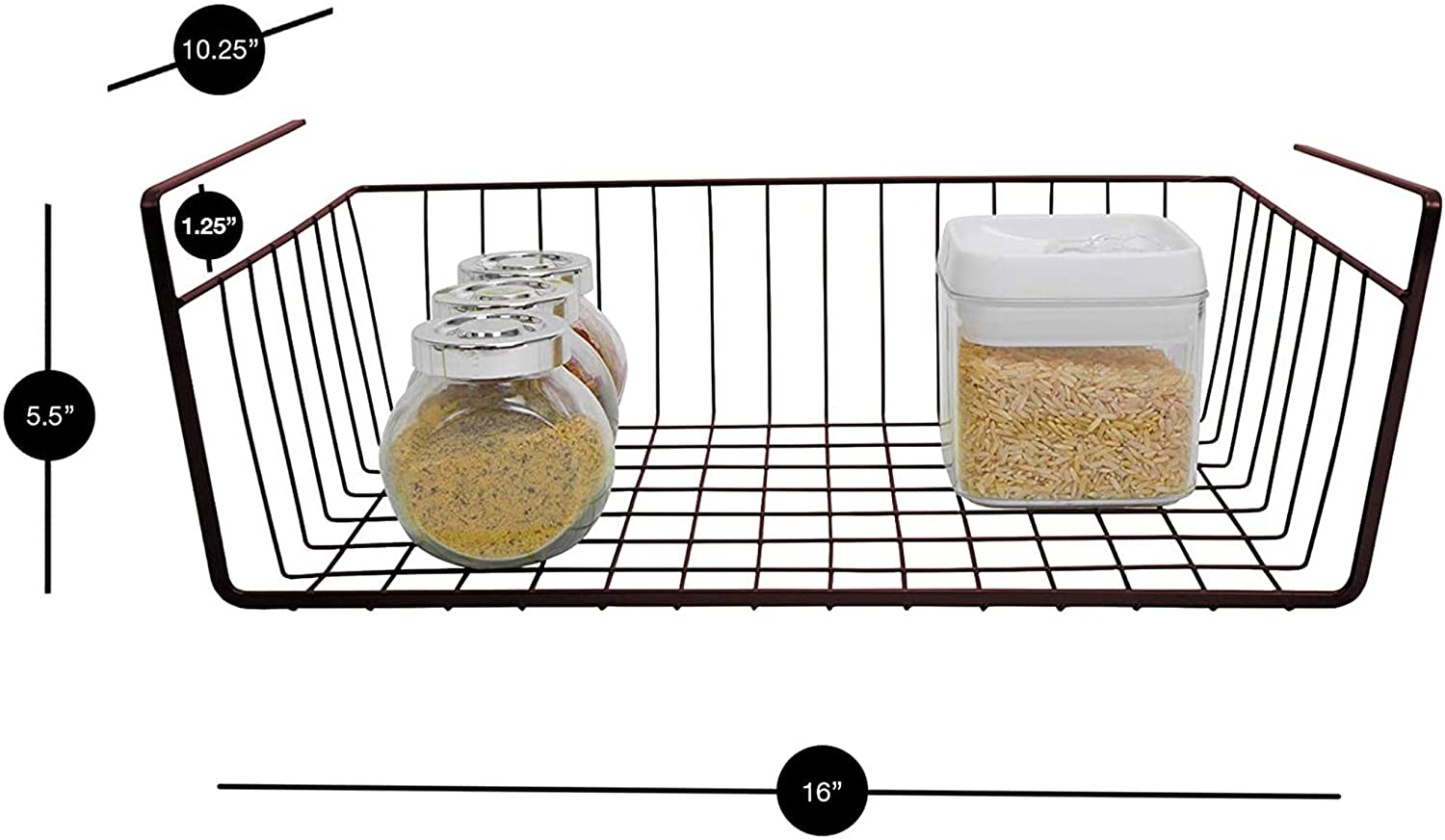 Medium Steel Undershelf Storage Basket