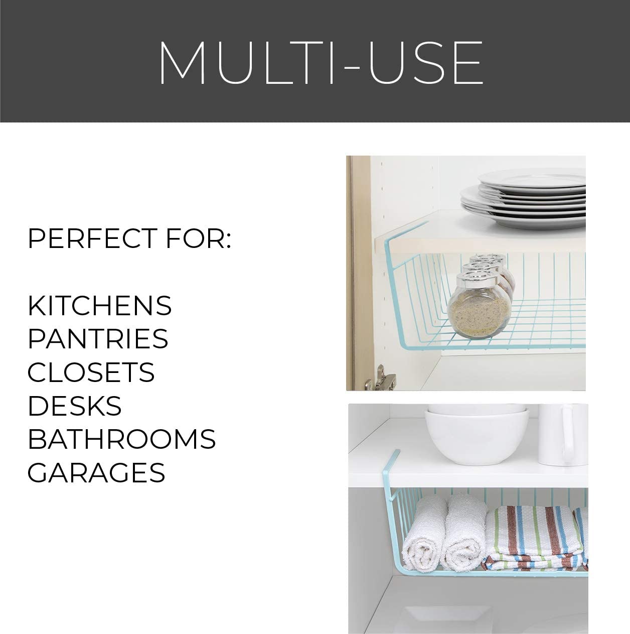 Medium Steel Undershelf Storage Basket