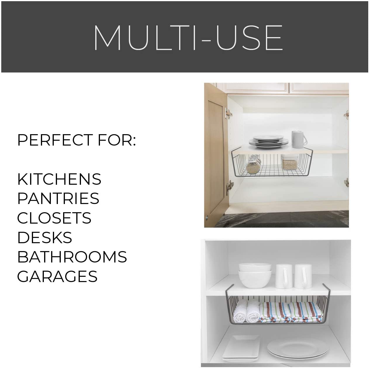 Medium Steel Undershelf Storage Basket