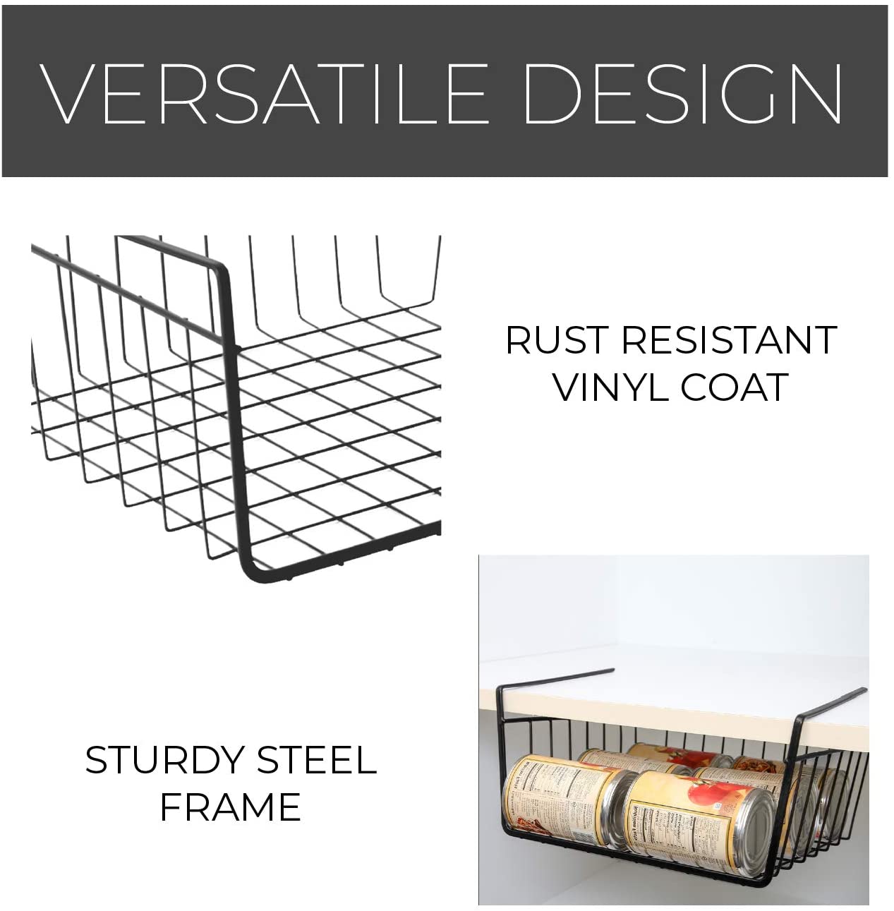 Medium Steel Undershelf Storage Basket