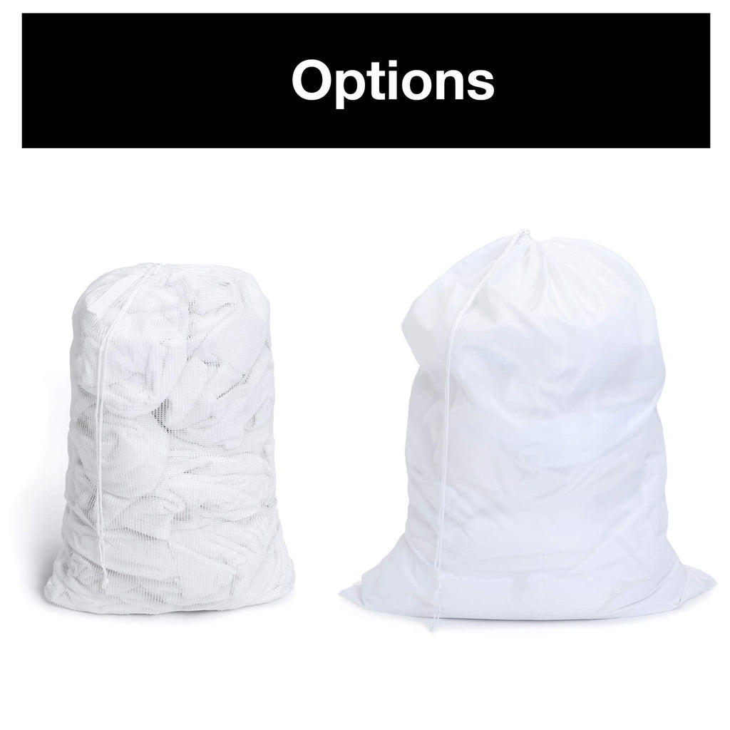 Mesh Laundry Bag with Handle and Push Lock Drawstring - Multiple Options