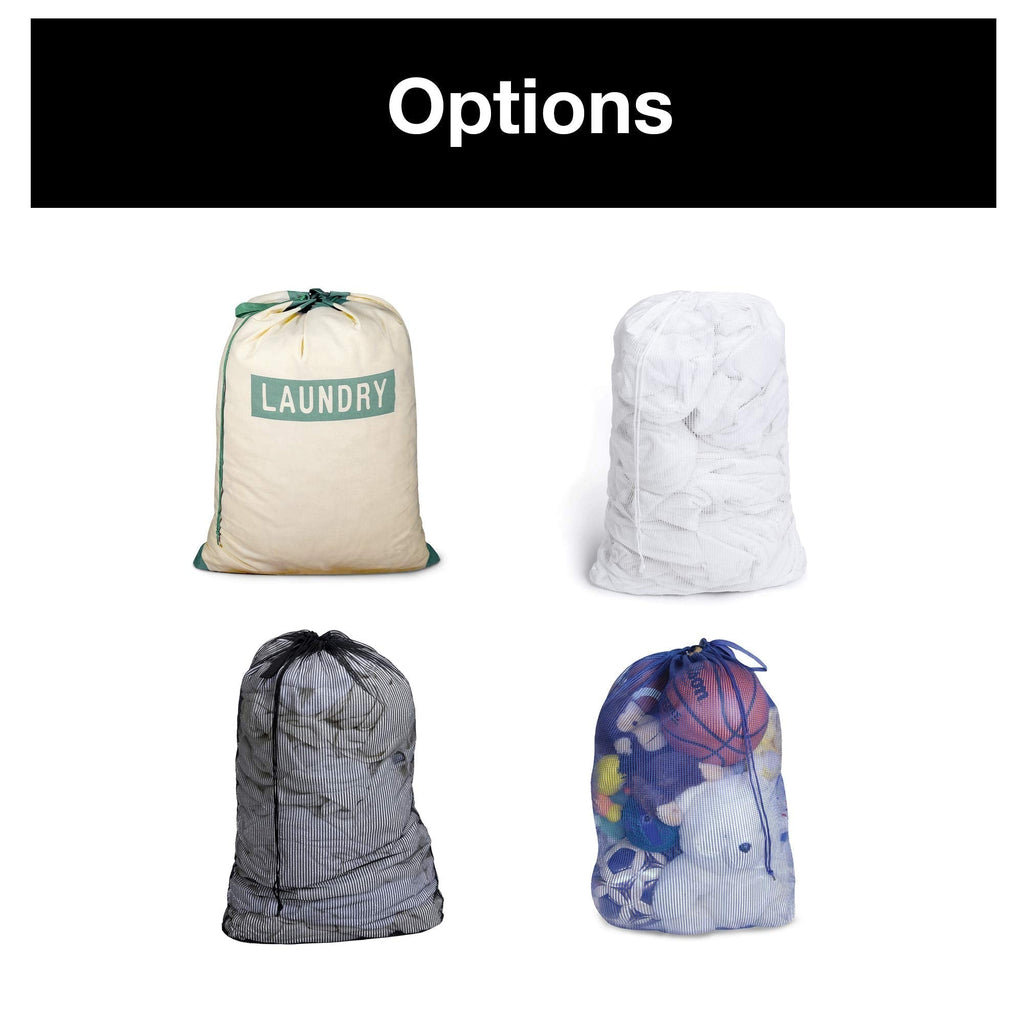 Mesh Laundry Bag with Handle and Push Lock Drawstring - Multiple Options
