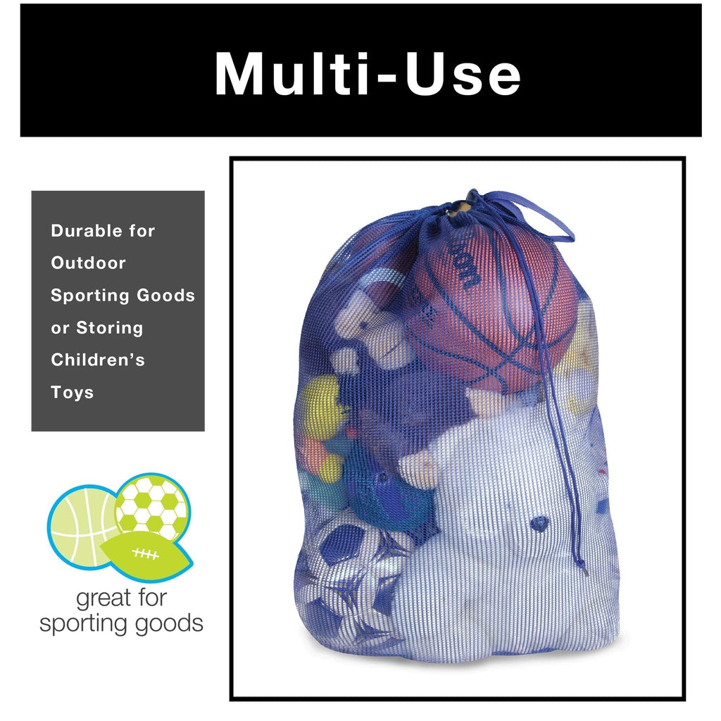 Mesh Laundry Bag with Handle and Push Lock Drawstring - Multiple Options