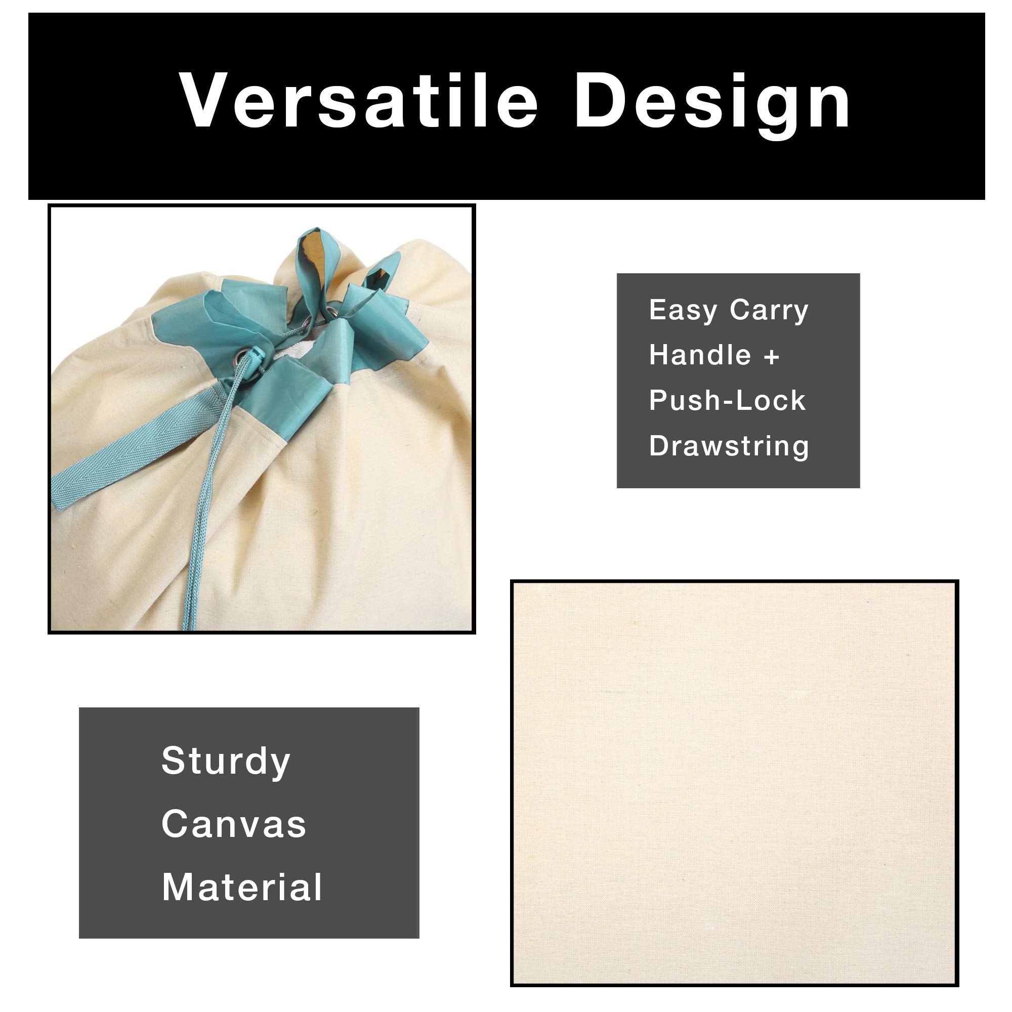 Mesh Laundry Bag with Handle and Push Lock Drawstring - Multiple Options