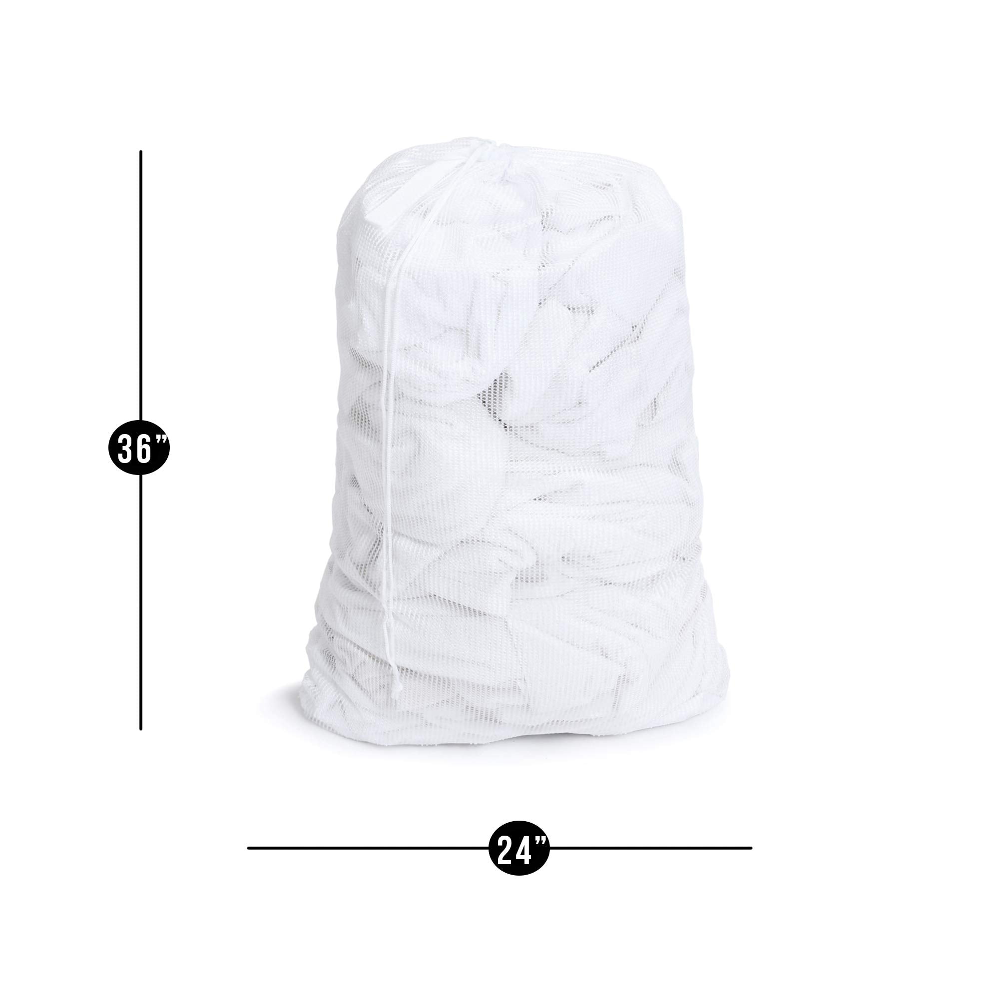 Mesh Laundry Bag with Handle and Push Lock Drawstring - Multiple Options
