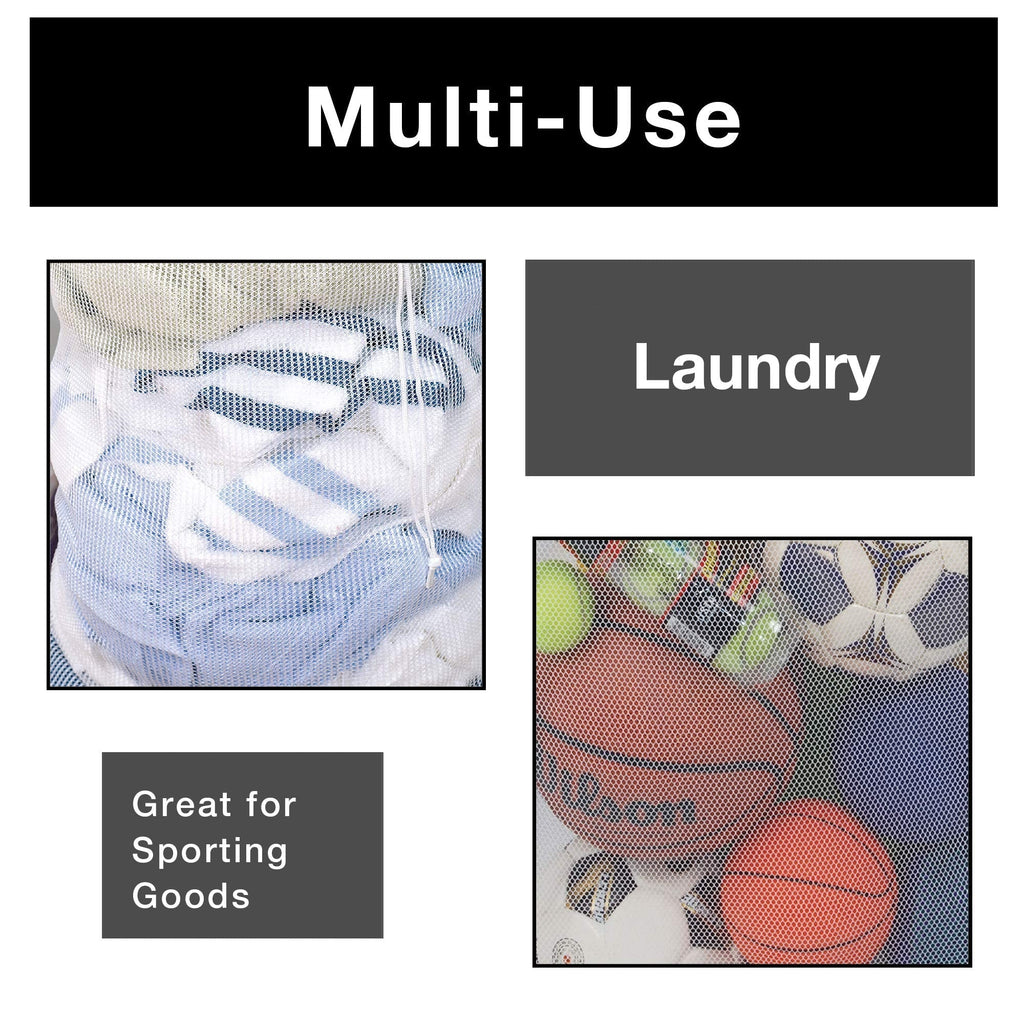 Mesh Laundry Bag with Handle and Push Lock Drawstring - Multiple Options