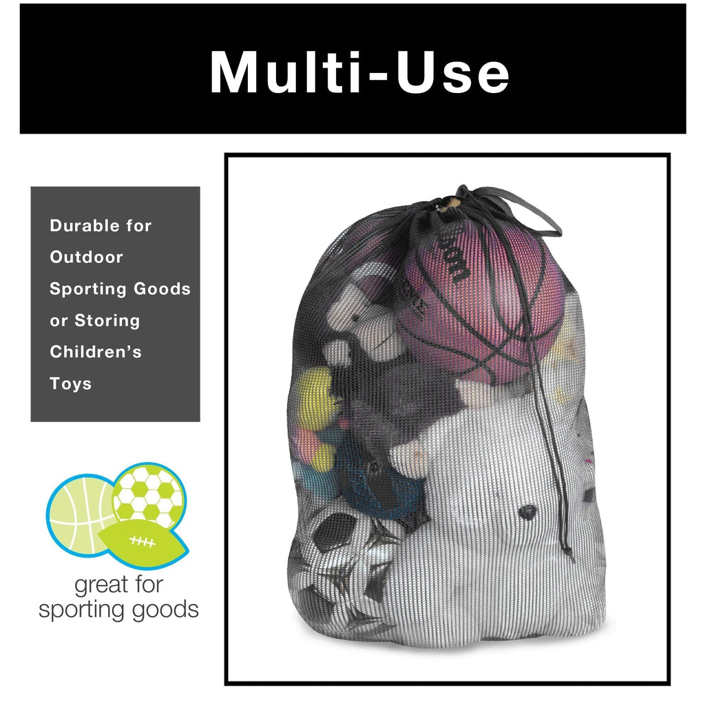 Mesh Laundry Bag with Handle and Push Lock Drawstring - Multiple Options