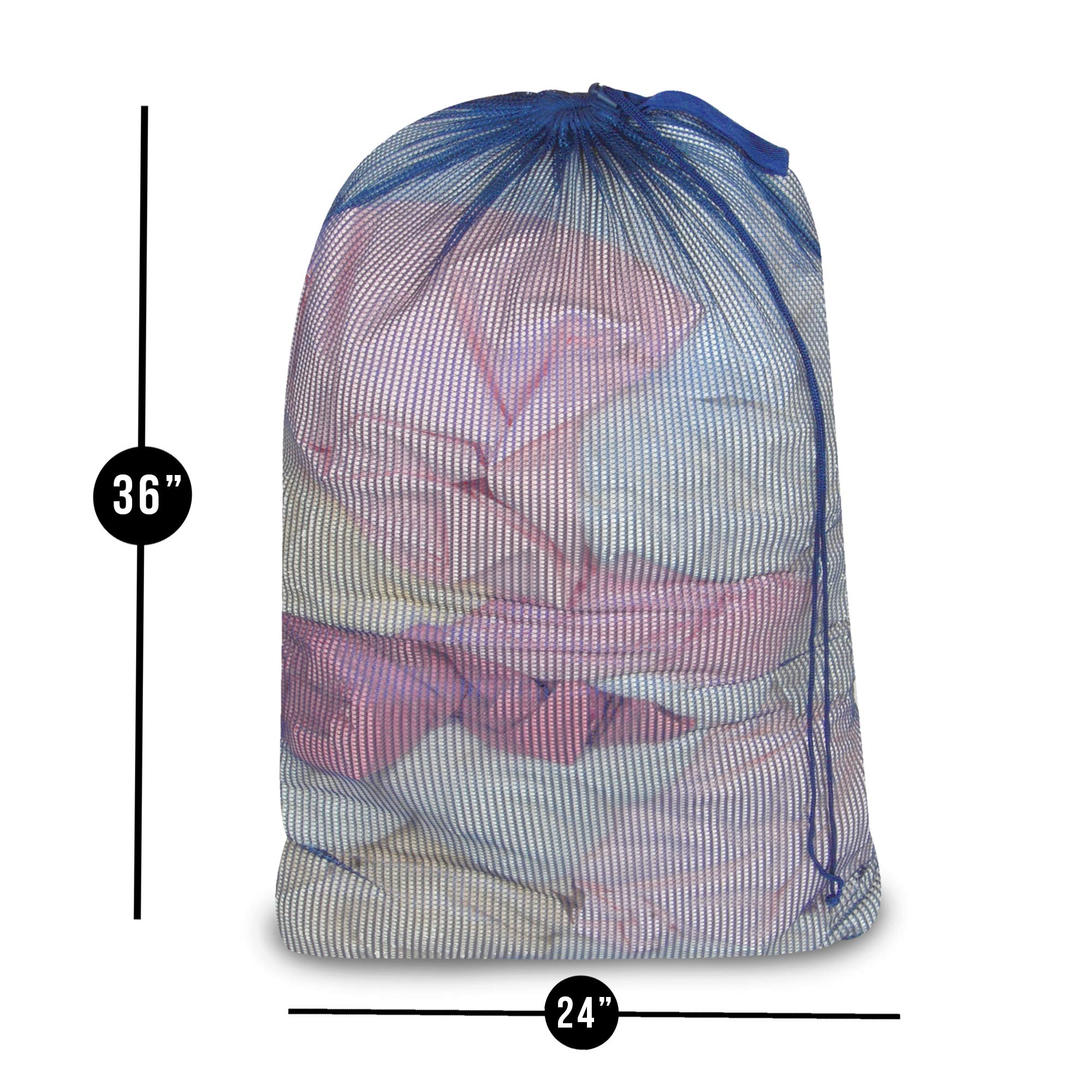 Mesh Laundry Bag with Handle and Push Lock Drawstring - Multiple Options