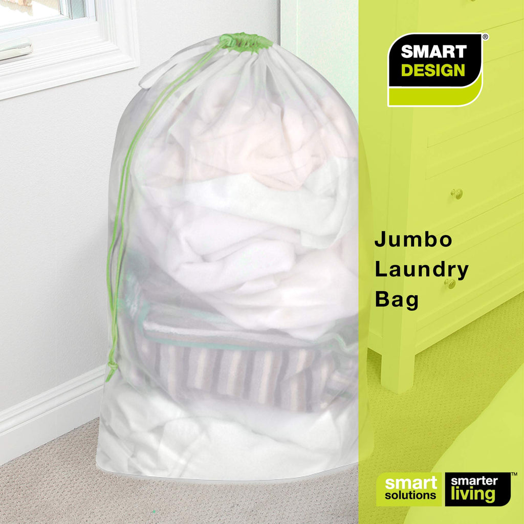 Mesh Laundry Bag with Handle and Push Lock Drawstring - Multiple Options