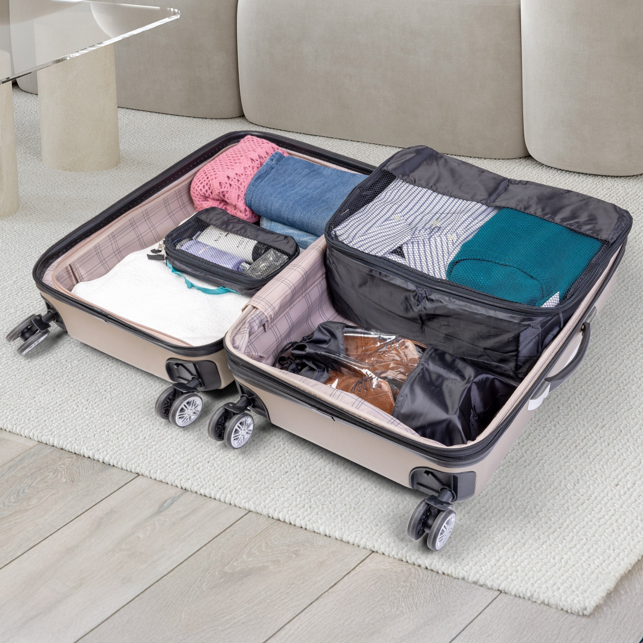 Mesh Travel & Shoe Bag 3-Piece Set