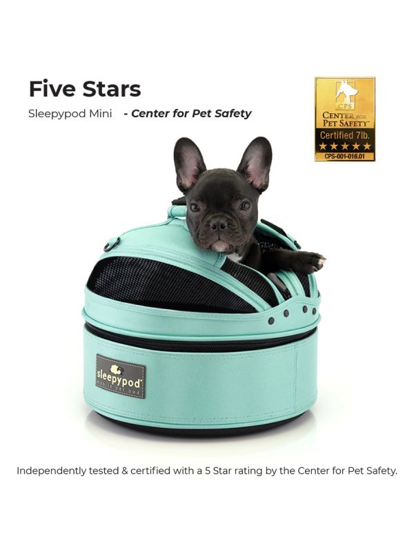 Sleepypod Airline Compliant Mobile Pet Bed - Mini Size, Impact Tested Small Pet Car Seat