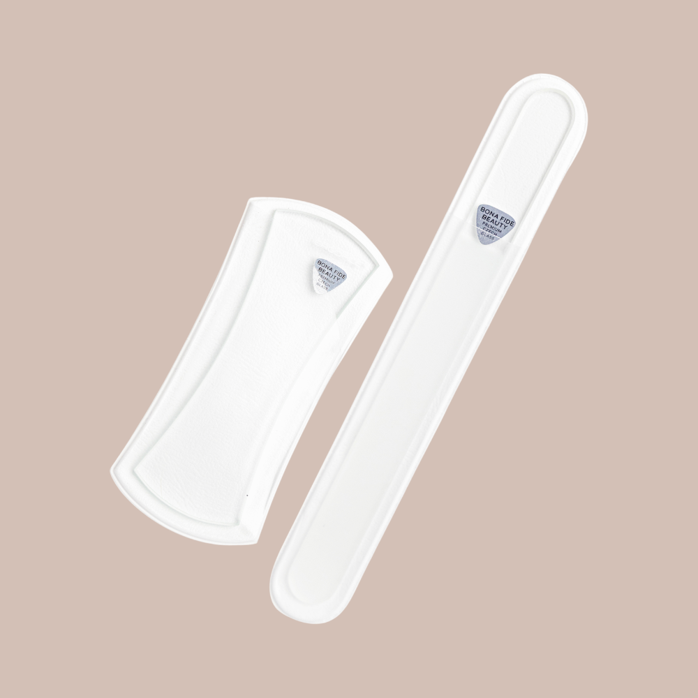 Bow Ergo Czech Glass Nail Duo Set in Clear